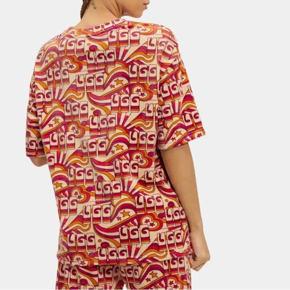 UGG Kinslee Top Velvet Fleece Oversized Short Sleeve T-shirt Retro 70s New w tag - Picture 4 of 16